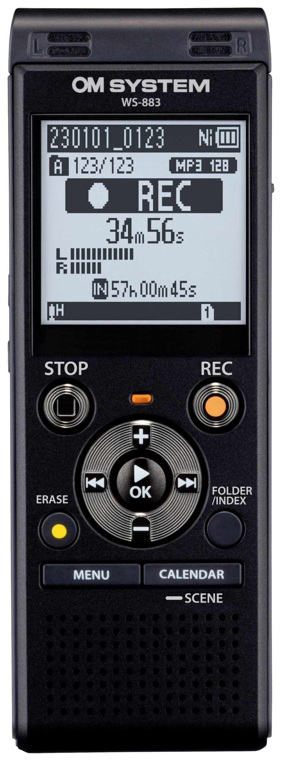 OM System WS-883 Dyktafon cyfrowy Czas nagrywania (maks.) 2080 h czarny - obrazek 1