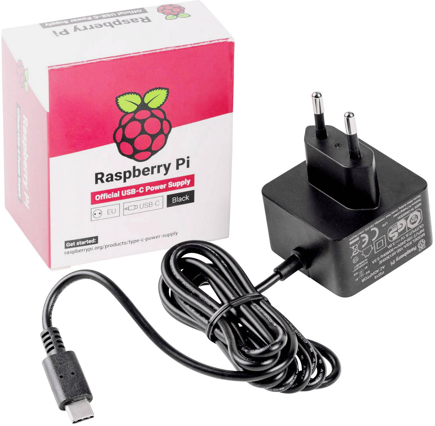 Zasilacz wtyczkowy, stałonapięciowy Raspberry Pi® RASPBERRY PI - Offizielle Black Pi/3A PSU schwarz - PC-/Server Netztei - obrazek 1
