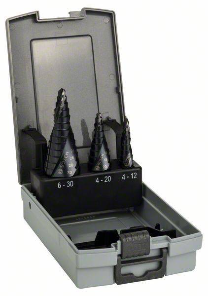 Bosch Accessories 2608588069 HSS Zestaw wierteł stożkowych stopniowych 3 szt. TiAIN uchwyt standardowy 1 zest. - obrazek 1