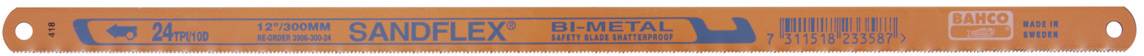 Brzeszczot do cięcia ręcznego Sandflex bimetal 300mm 24 Zpz, 5 szt. Bahco 3906-300-24-5P Liczba zębów:24 - obrazek 1