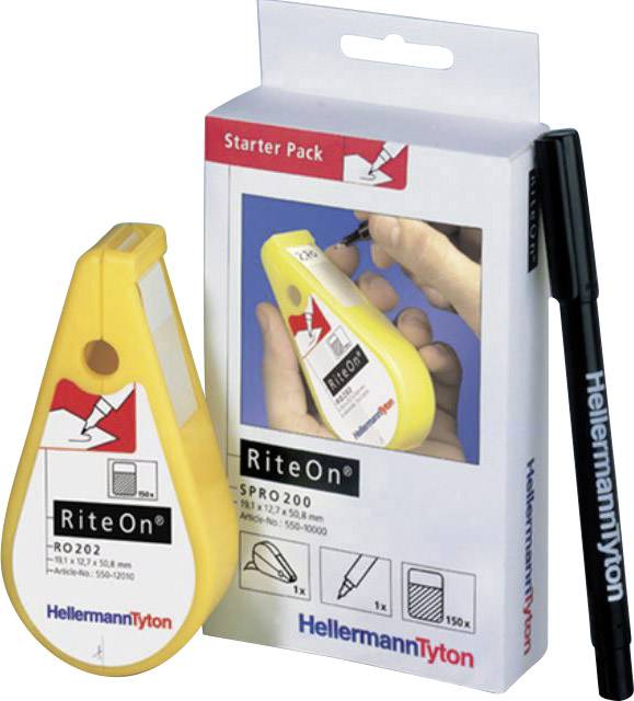 Etykieta kablowa HellermannTyton SPRO200-1401-WH 550-14010, 12.70 x 19.05 mm, etykiety na arkuszu: 150, 1 zest. - obrazek 1