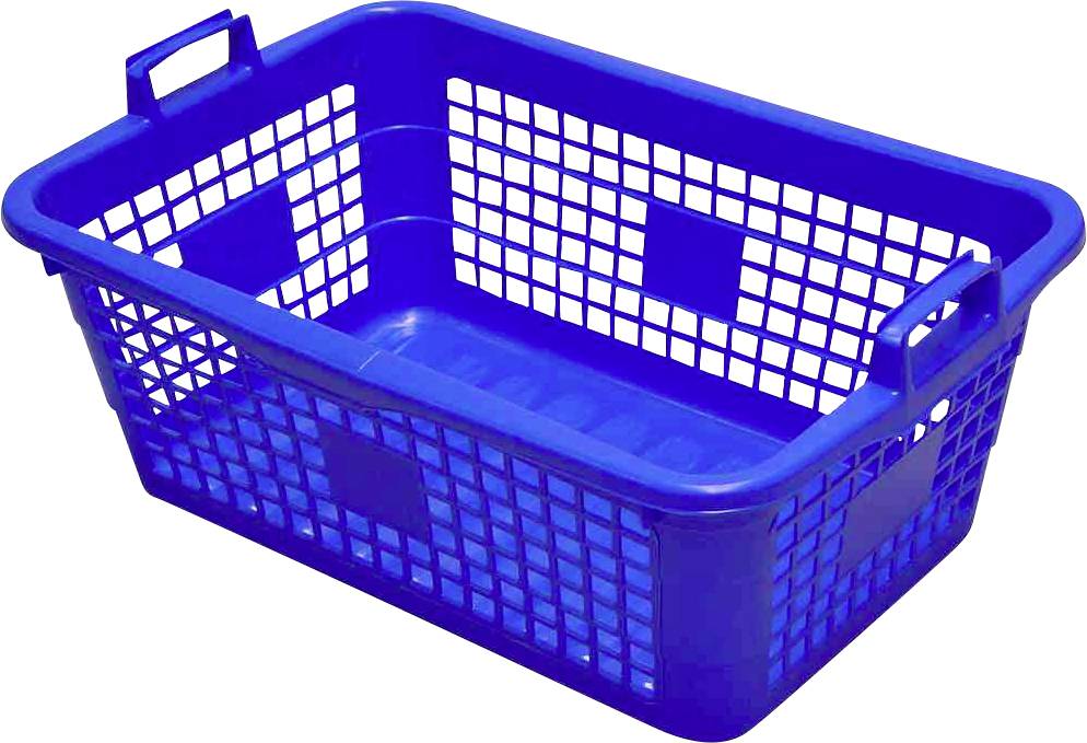 Kwadratowy kosz na bieliznę 80 l, 80 cm, niebieski - obrazek 1
