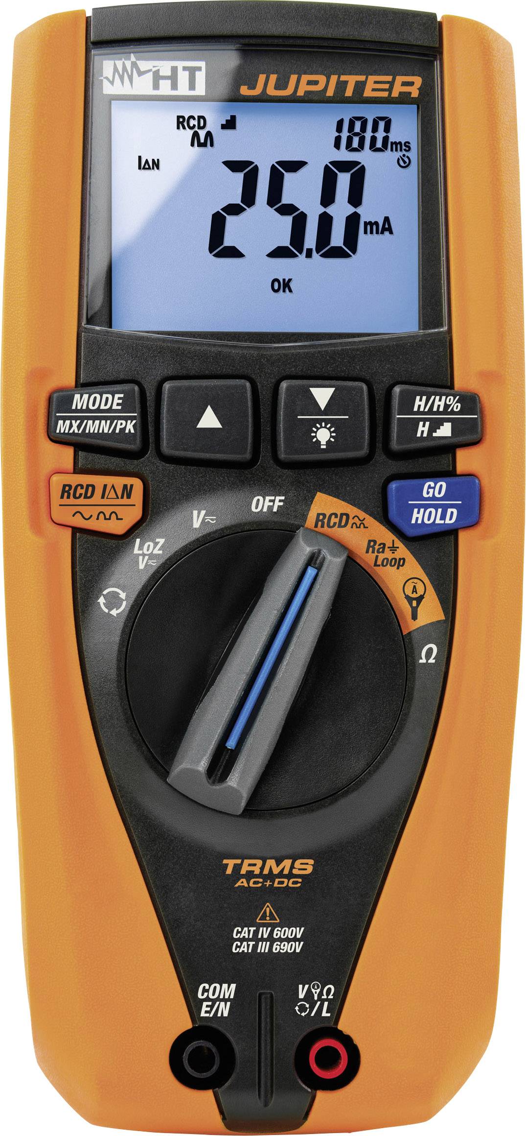 HT Instruments JUPITER Multimetr, Tester RCD Kalibracja (DAkkS) cyfrowy LoZ CAT IV 600 V, CAT III 690 V Wyświetlane licz - obrazek 1
