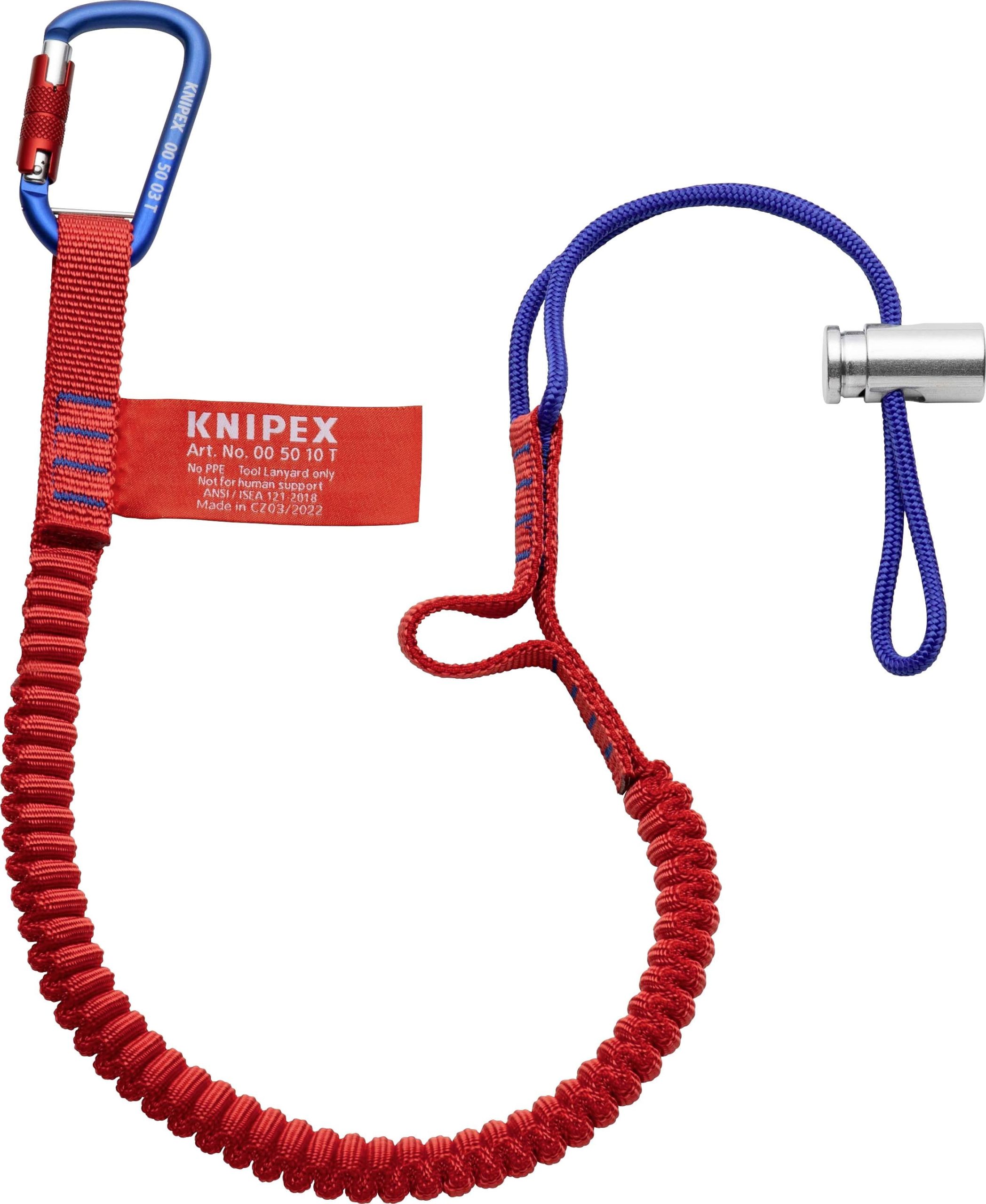 Knipex 00 50 12 T BK KNIPEX 00 50 12 T BK Linka bezpieczeństwa z karabińczykiem stałym do zabezpieczania narzędzi przed - obrazek 1