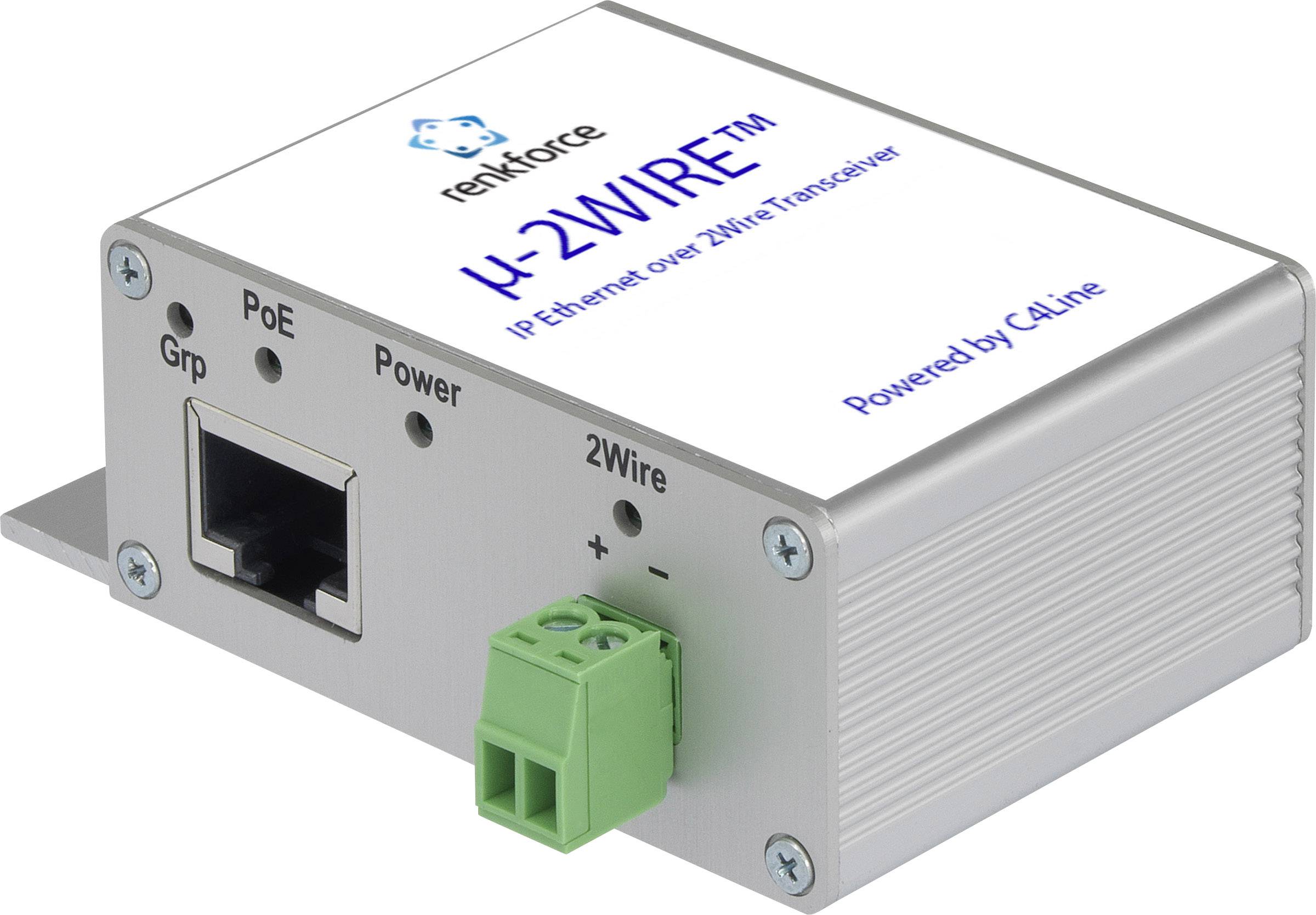 Renkforce RF-3395610 Przedłużacz sieciowy 2 przewodowa Maksymalny zasięg: 300 m 1 szt. 200 MBit/s z funkcją PoE - obrazek 1
