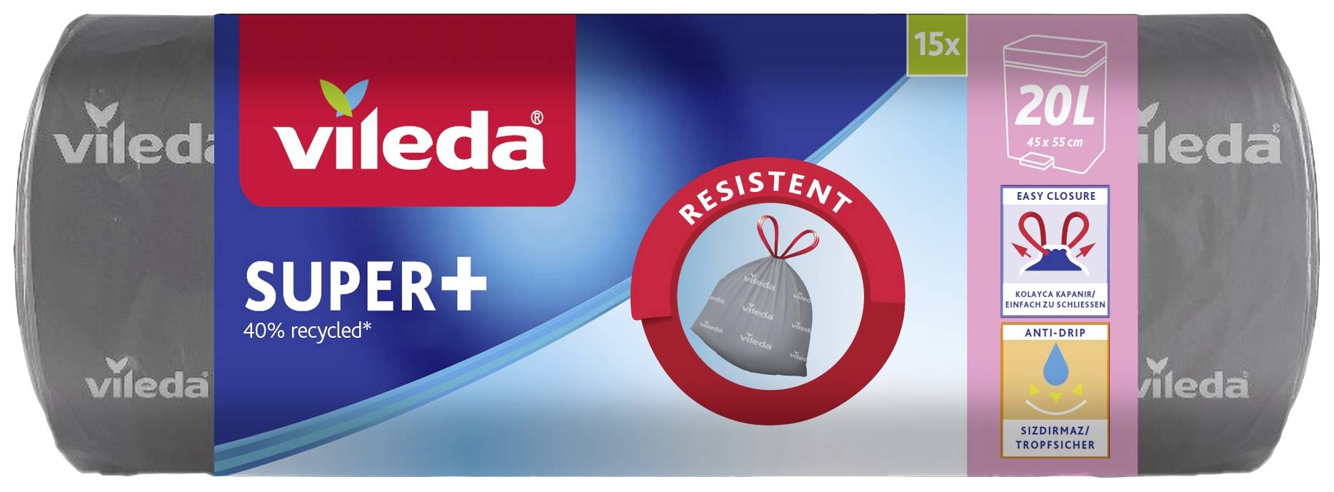 Vileda SUPER+ 20L 171963 Worek na śmieci 20 l 15 szt. - obrazek 1