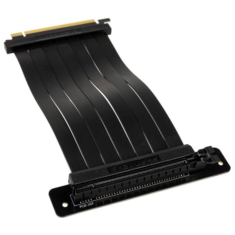 Kabel Riser PCIe Phanteks PHANTEKS PCIe x16 Riser Flachband-Kabel, 90 Grad, 22cm - schwarz PH-CBRS_PR22, 0.22 m - obrazek 1