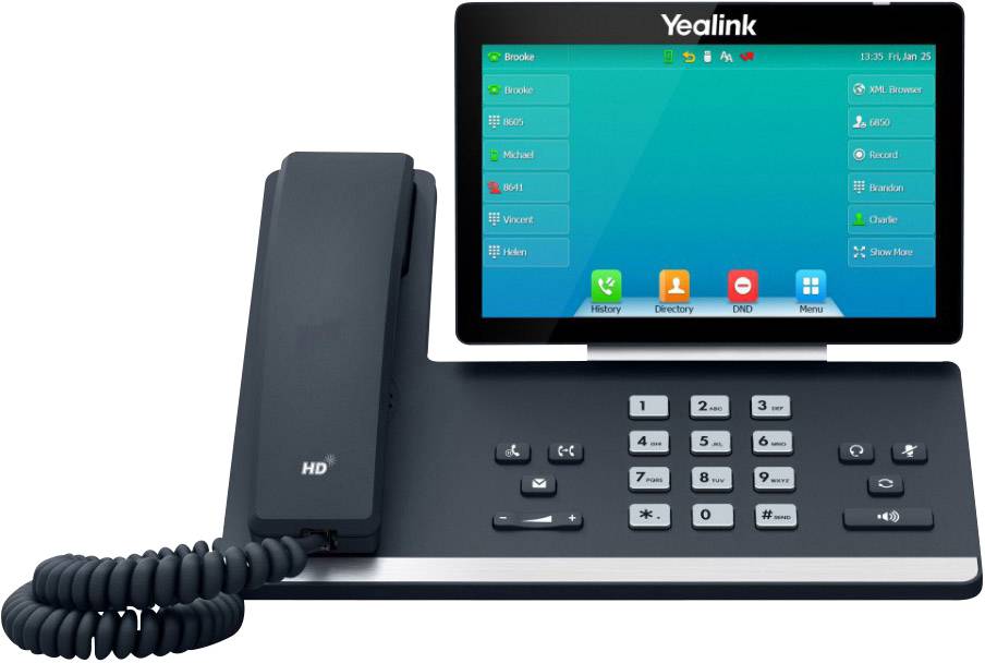 Yealink SIP-T57W Telefon przewodowy VoIP Bluetooth, Zestaw głośnomówiący, do komaptybilnych aparatów słuchowych, złacze - obrazek 1