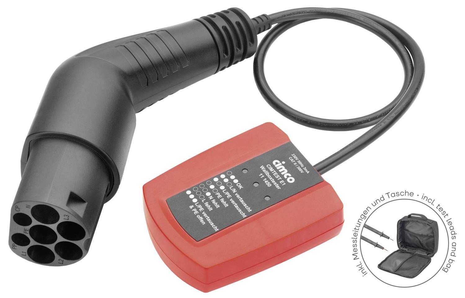 Cimco 111492 Tester gniazd stacji Wallbox Typ 2 3 fazy - obrazek 1