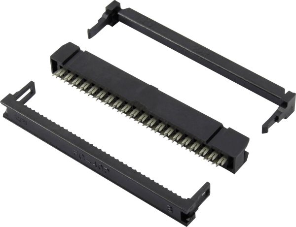 Connfly DS1016-16MA2BB Złącze męskie z reduktorem naprężeń kablowych Wymiary siatki: 2.54 mm Ilość pinów: 16 Ilość rzędó