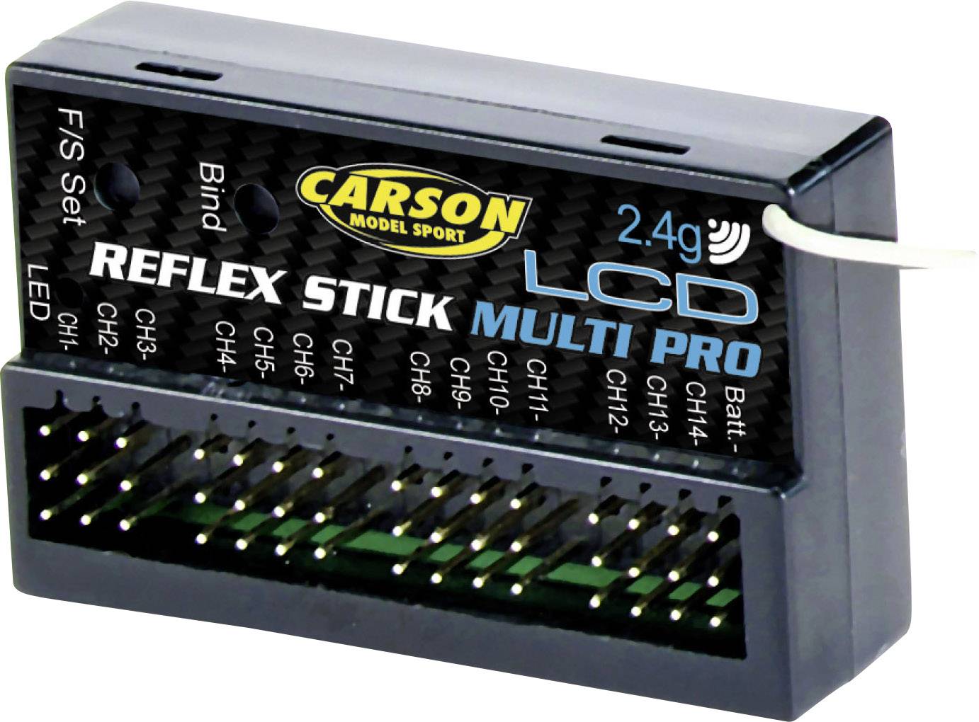 Odbiornik 14-kanałowy Carson Modellsport Reflex Stick Multi Pro LCD 2,4 GHz - obrazek 1