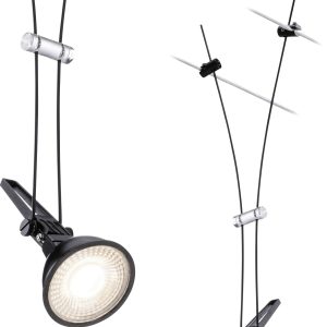 Lampa do systemu kablowego, niskonapięciowego Paulmann GU5.3 czarny (matowy) Lampa do systemu kablowego, niskonapięciowego Paulmann GU5.3 czarny (matowy)