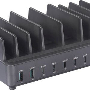 VOLTCRAFT UC-240W01 Stacja ładowania USB 240 W 6x USB-C®, 4x USB-A Fast Charge, Quick Charge, Power Delivery czarny dom VOLTCRAFT UC-240W01 Stacja ładowania USB 240 W 6x USB-C®, 4x USB-A Fast Charge, Quick Charge, Power Delivery czarny dom