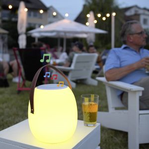 Lampa zewnętrzna stołowa LED z głośnikiem Megatron Spika MT69083 10 W RGBW Lampa zewnętrzna stołowa LED z głośnikiem Megatron Spika MT69083 10 W RGBW