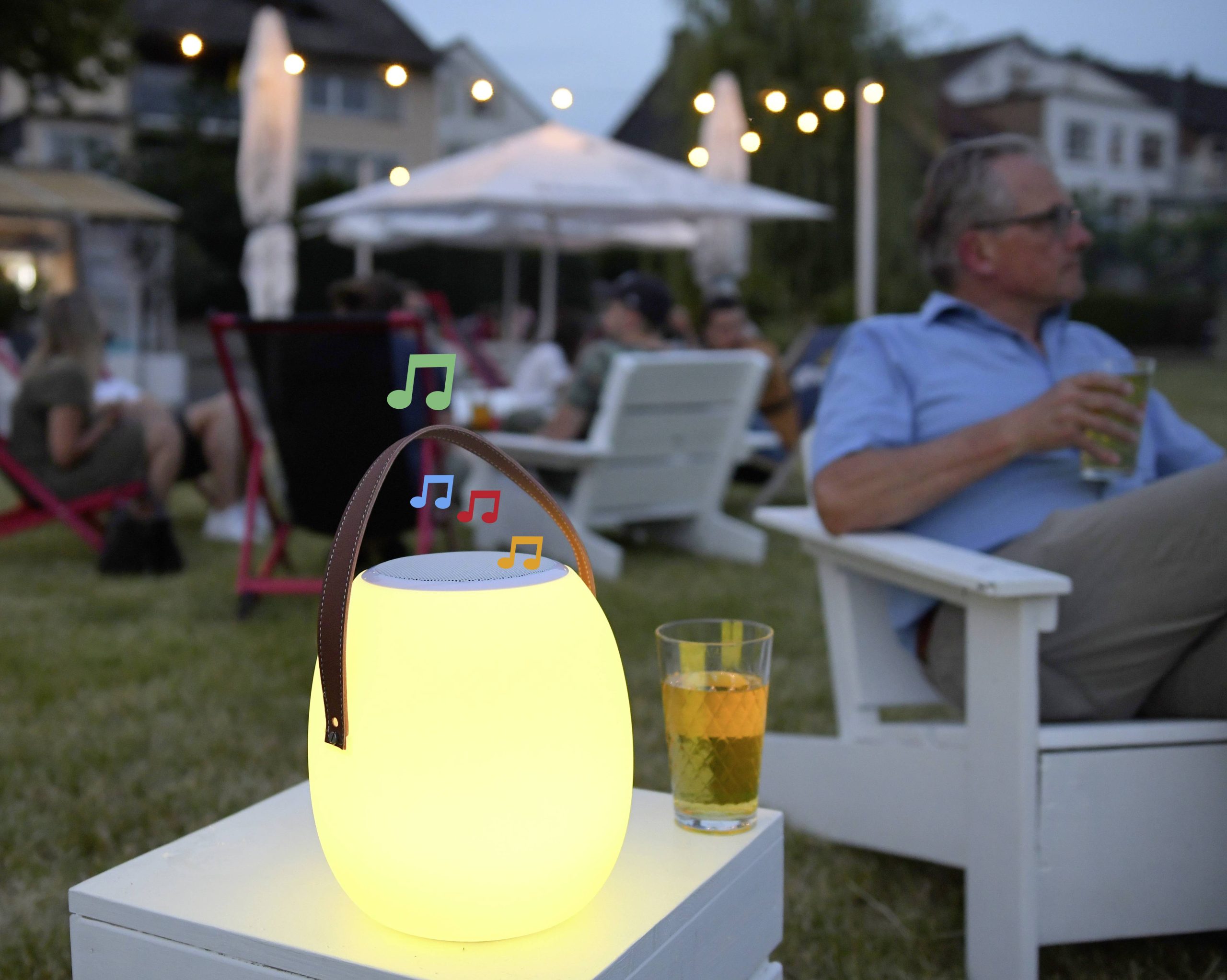 Lampa zewnętrzna stołowa LED z głośnikiem Megatron Spika MT69083 10 W RGBW - obrazek 1