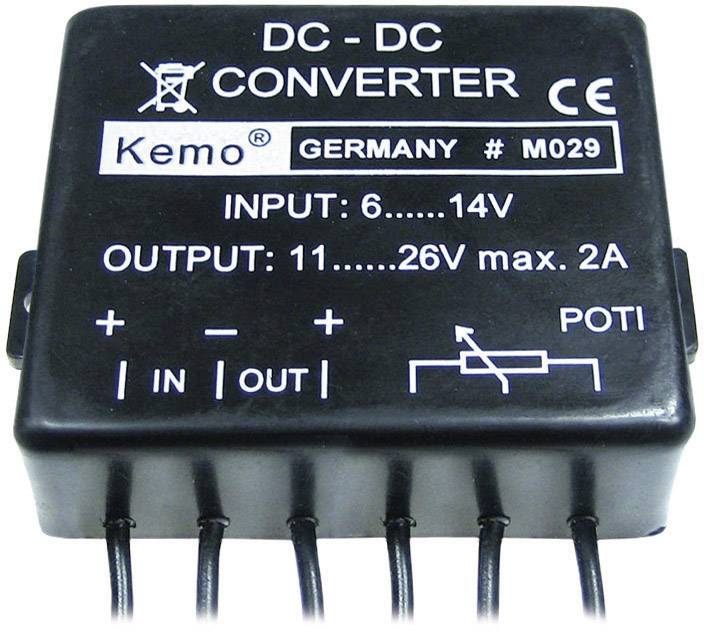 Przetwornik napięcia DC Kemo M029 6-14 VDC / 11-26 VDC - obrazek 1