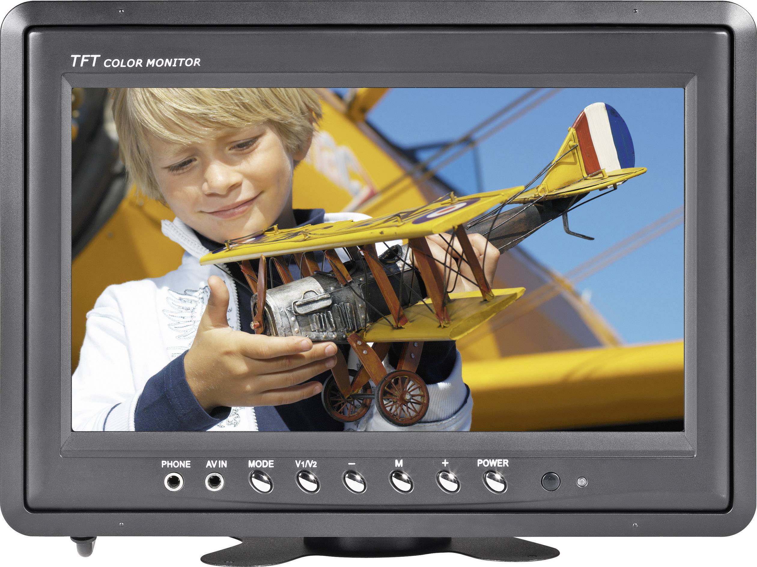 Monitor samochodowy LCD Renkforce T-900B, 22,9 cm (9"), ze stopką, PAL/NTSC, 12 V - obrazek 1