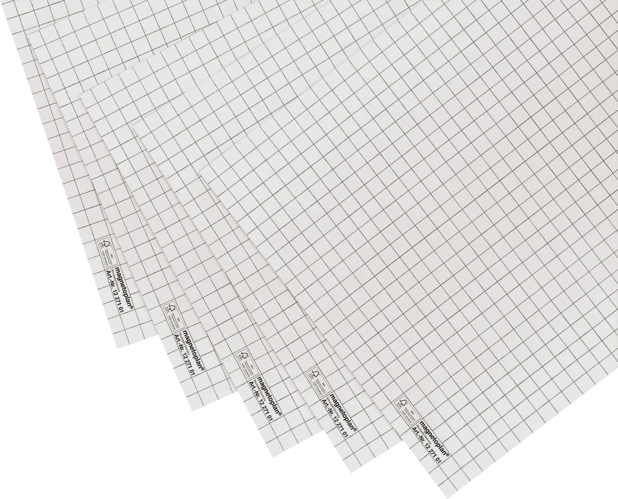 magnetoplan 1227101 Blok do flipchartu Ilość arkuszy: 100 w kratkę 990.00 mm x 650 mm x 930 mm biały - obrazek 1
