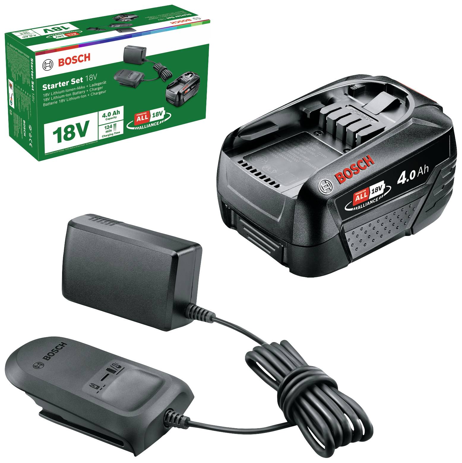 Bosch Home and Garden Zestaw startowy 18 V (4,0 Ah + AL18V-20) - obrazek 1
