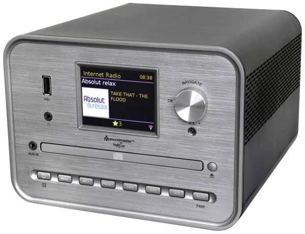 soundmaster ICD1050SW si Odtwarzacz CD srebrny radio Internetowe, DAB+, WLAN, USB, z głośnikiem