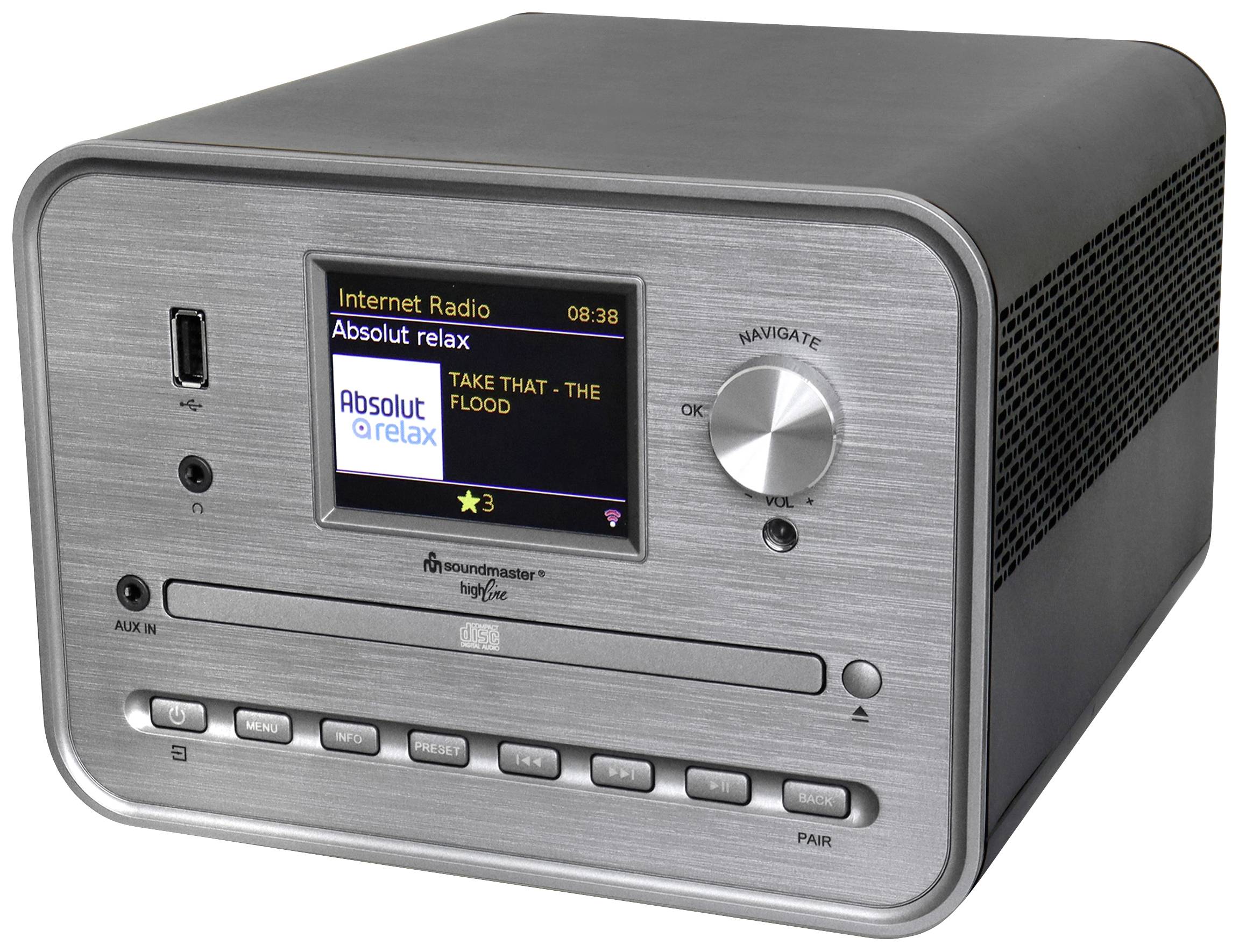 soundmaster ICD1050SW si Odtwarzacz CD srebrny radio Internetowe, DAB+, WLAN, USB, z głośnikiem - obrazek 1
