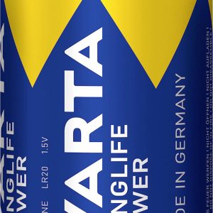 Varta Longlife Power D Bateria D/R20 alkaliczno-manganowe 15800 mAh 1.5 V 20 szt. Varta Longlife Power D Bateria D/R20 alkaliczno-manganowe 15800 mAh 1.5 V 20 szt.