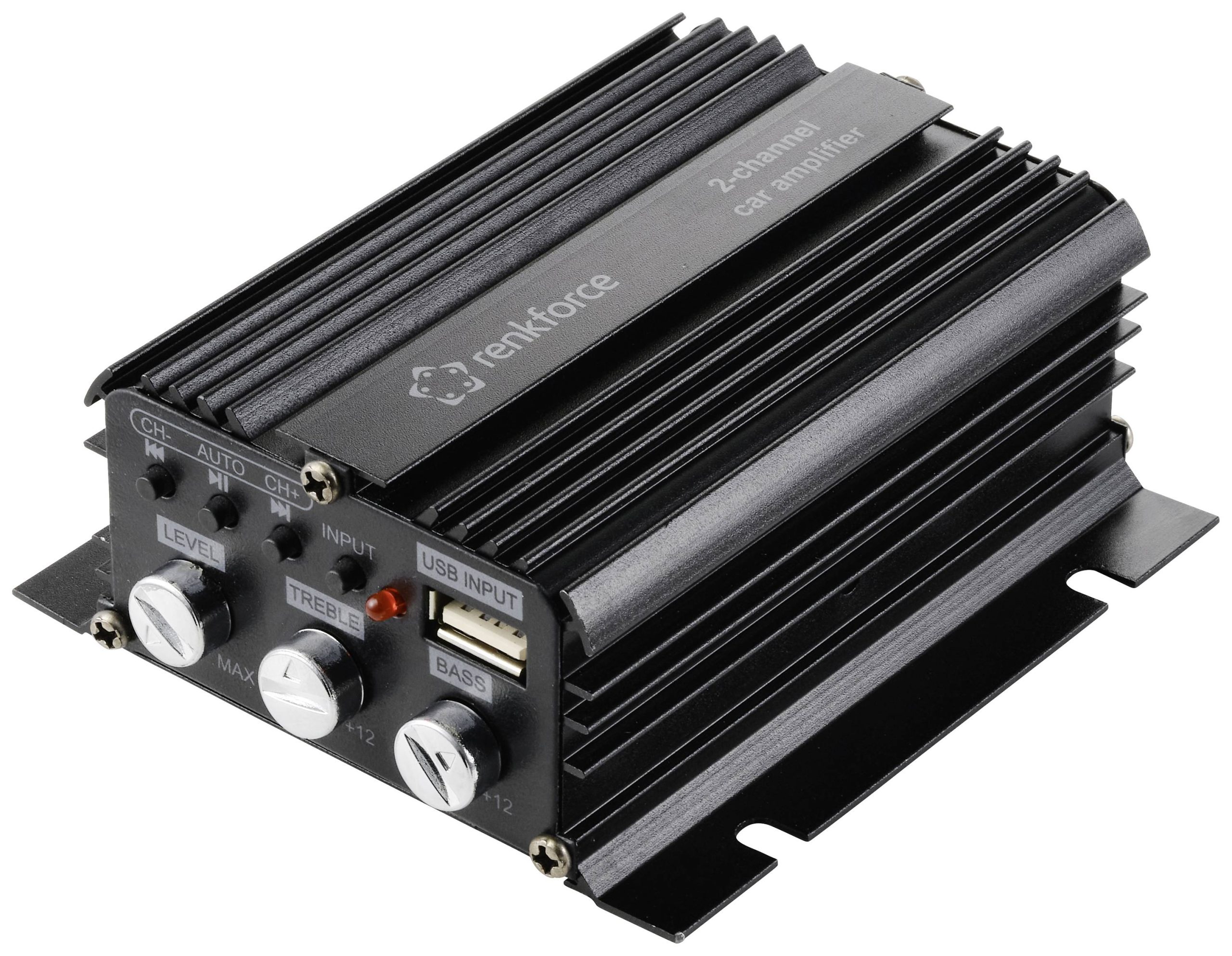 Renkforce RF-CMP-202 Wzmacniacz dwukanałowy 100 W Odtwarzanie dźwięku przez Bluetooth®/USB, Regulacja głośności / tonów - obrazek 1