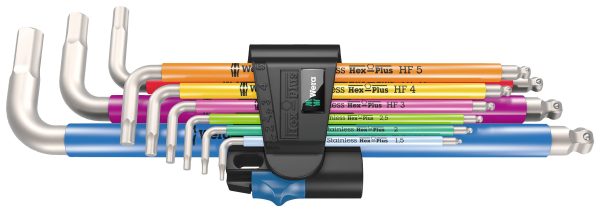Zestaw kluczy trzpieniowych Wera 3950/9 Hex-Plus Multicolour HF Stainless 1 05022699001 wewnętrzny sześciokąt