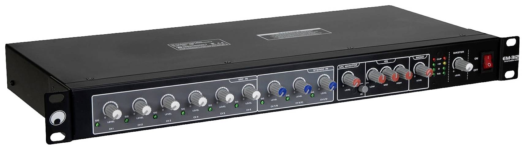 Omnitronic EM-312 12-kanałowy Mikser DJ do zabudowy, 19" - obrazek 1