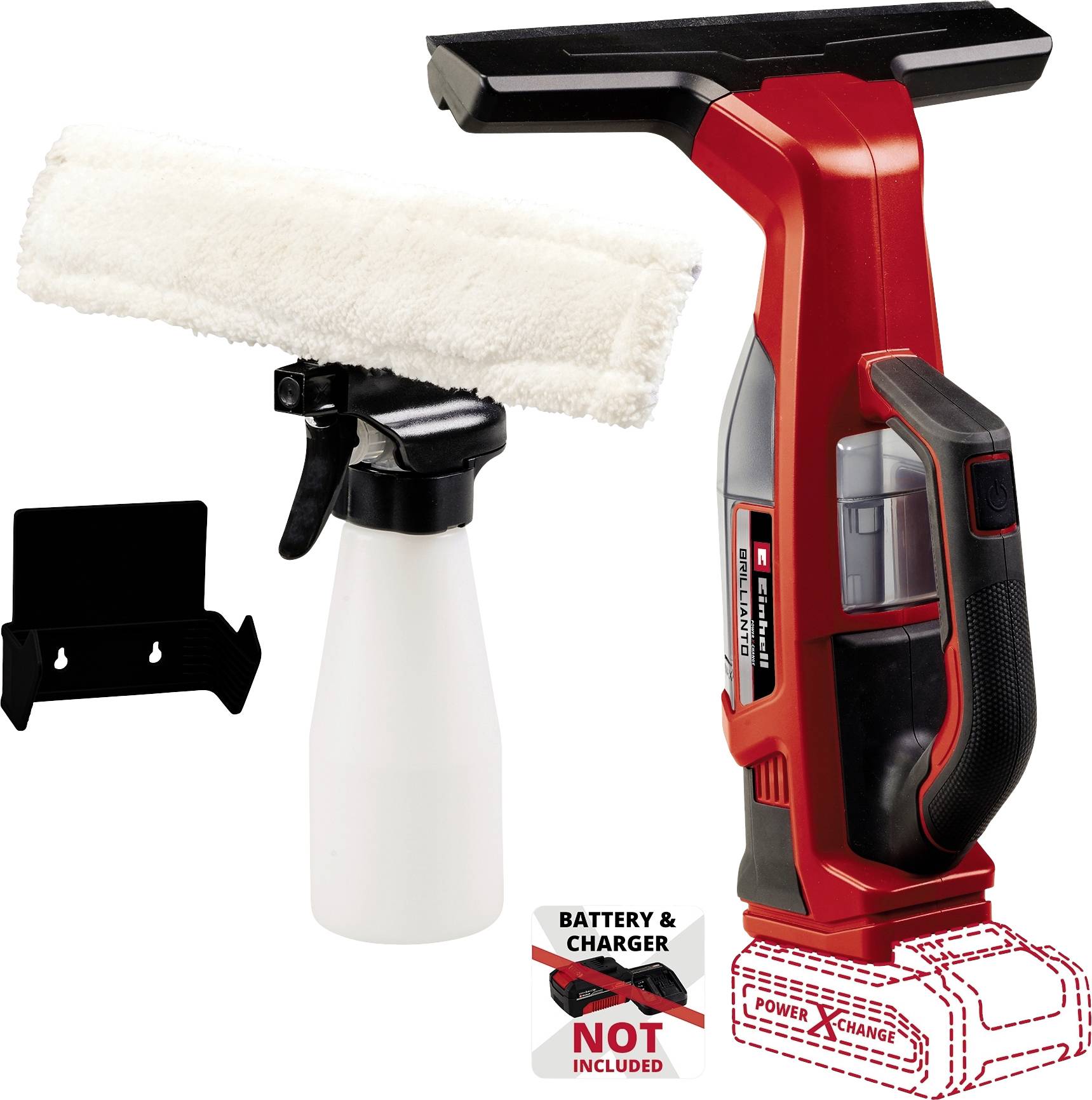 Einhell Brillianto Power X-Change Myjka do okien czerwony, czarny Ilość dołączonych baterii 0 - obrazek 1