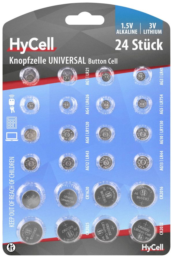 Ogniwa guzikowe zestaw HyCell 1516-0003 24 szt.