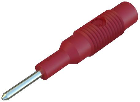 Adapter wtyczka 2 mm pin + 4 mm gniazdo, czerwony