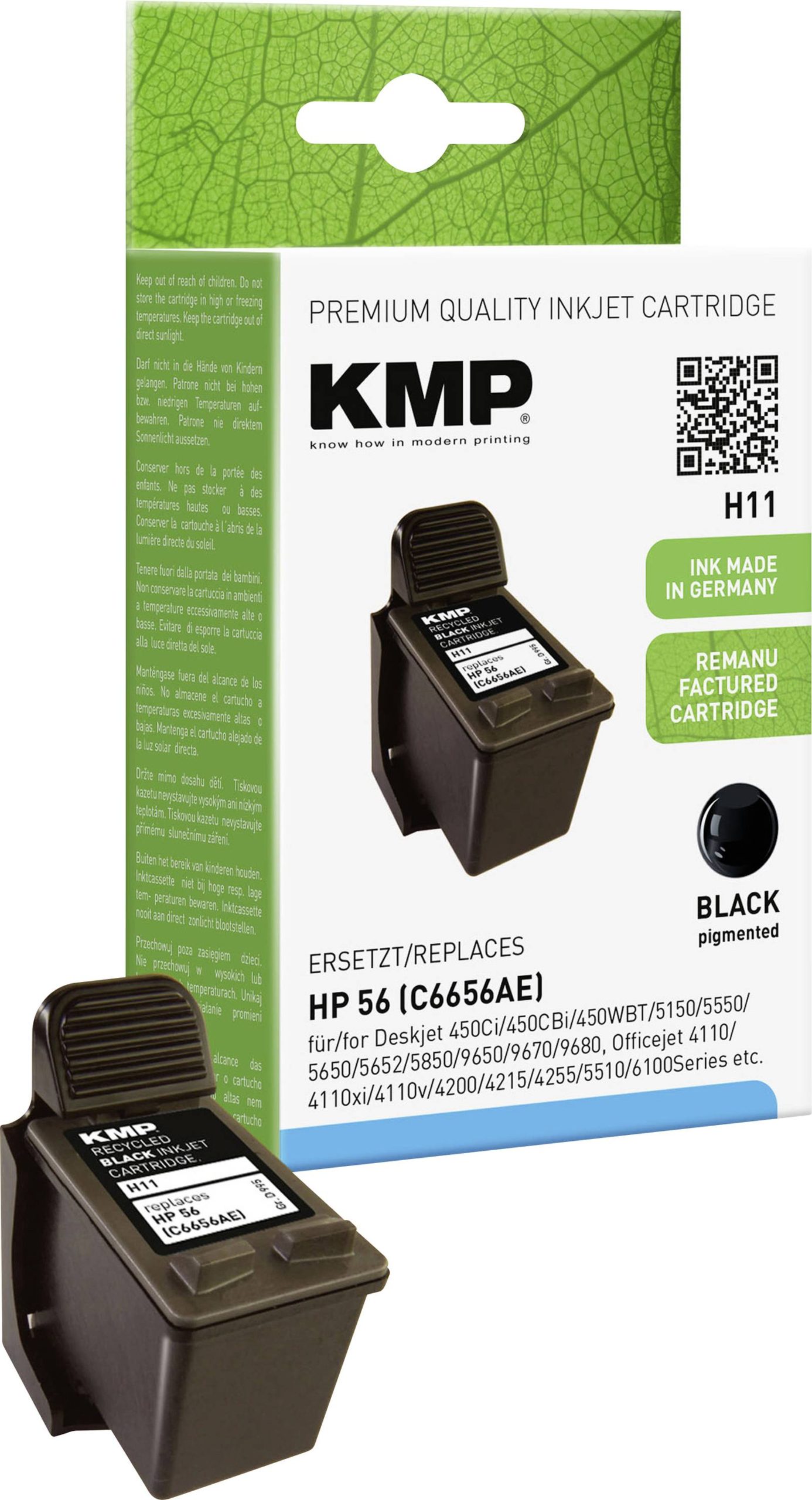 Tusz KMP H11 = HP C6656AE (56), 19 ml, zamiennik, czarny - obrazek 1
