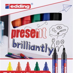 Marker do flipchartu Edding Colourful 4-3033-7 1.5 – 3 mm czarny, żółty, pomarańczowy, czerwony, zielony, niebieski 1 ze Marker do flipchartu Edding Colourful 4-3033-7 1.5 – 3 mm czarny, żółty, pomarańczowy, czerwony, zielony, niebieski 1 ze