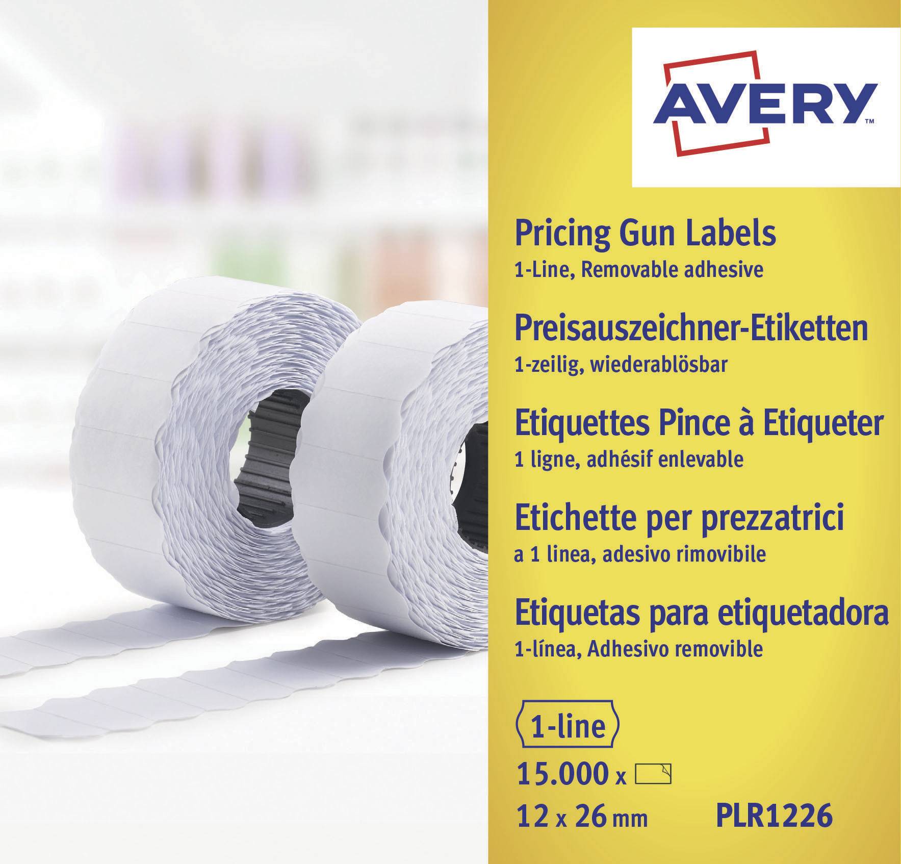 Avery-Zweckform Etykiety cenowe PLR1226 Z możliwością usunięcia Szerokość etykiety: 26 mm Wysokość etykiety: 12 mm biały - obrazek 1