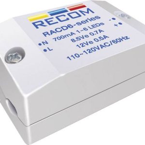 6 W 350 mA 22 V/DC Recom Lighting RACD06-350 Maksymalne napięcie robocze: 264 V/AC 6 W 350 mA 22 V/DC Recom Lighting RACD06-350 Maksymalne napięcie robocze: 264 V/AC