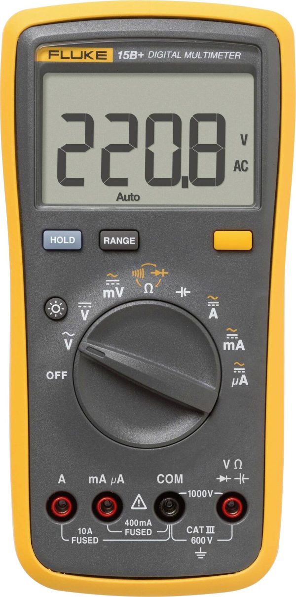 Fluke 15B+/EUR Multimetr Kalibracja (ISO) cyfrowy CAT III 600 V Wyświetlane liczby: 4000