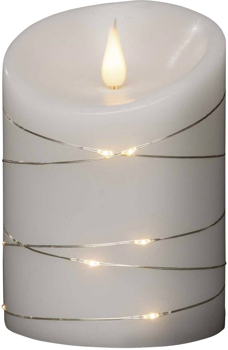 Konstsmide 1844-190 Świeca LED biały ciepła biel (Ø x W) 100 mm x 140 mm z efektem 3D, z przełącznikiem - obrazek 1