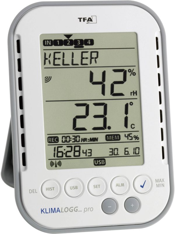 Termohigrometr TFA Dostmann KlimaLogg Pro, 1 do 99 %, 0 – +50 °C