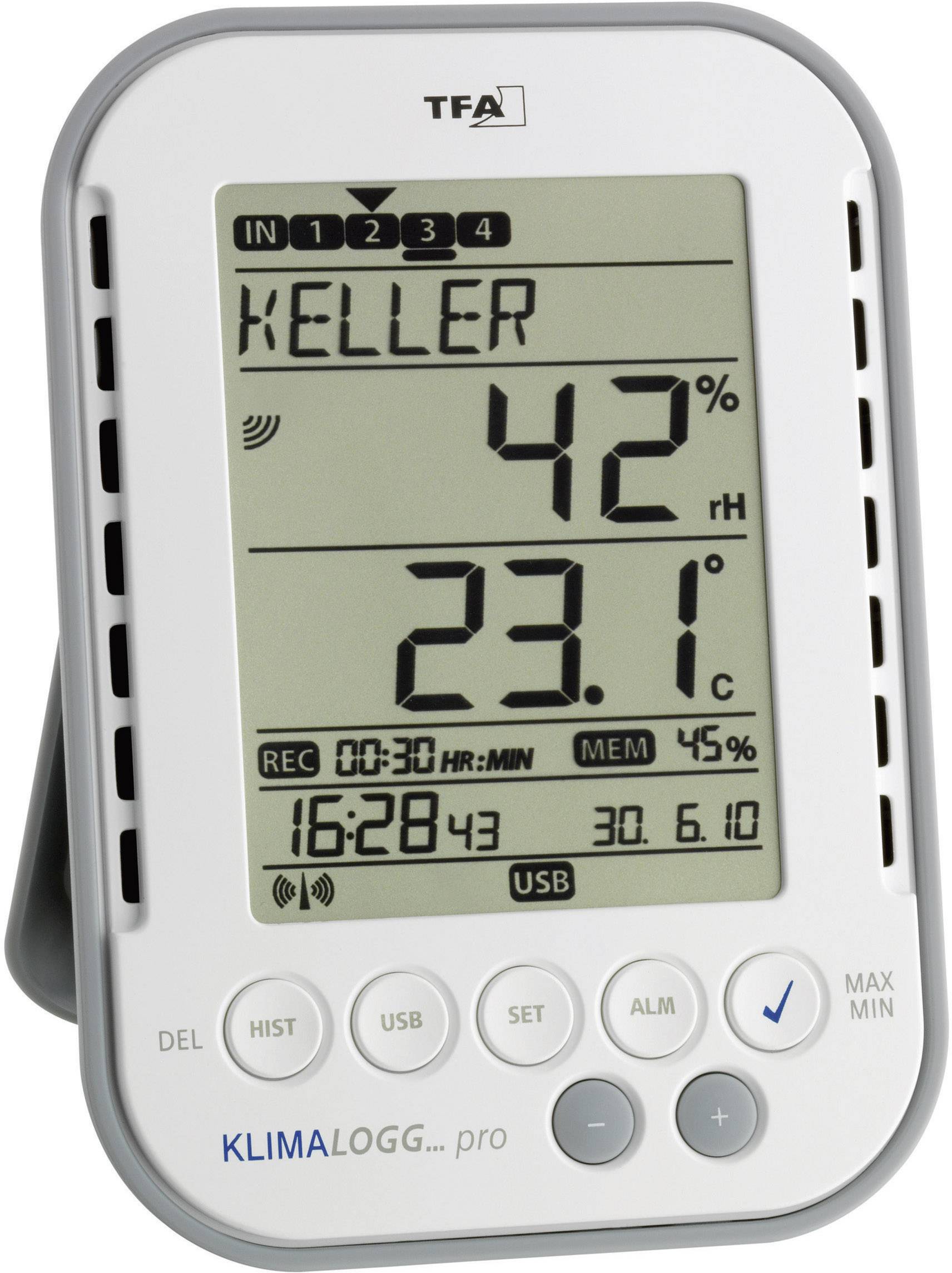 Termohigrometr TFA Dostmann KlimaLogg Pro, 1 do 99 %, 0 - +50 °C - obrazek 1