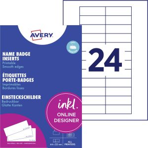 Avery-Zweckform DPC6422A-10 Wkładka etykiety 64 mm x 22 mm biały Avery-Zweckform DPC6422A-10 Wkładka etykiety 64 mm x 22 mm biały