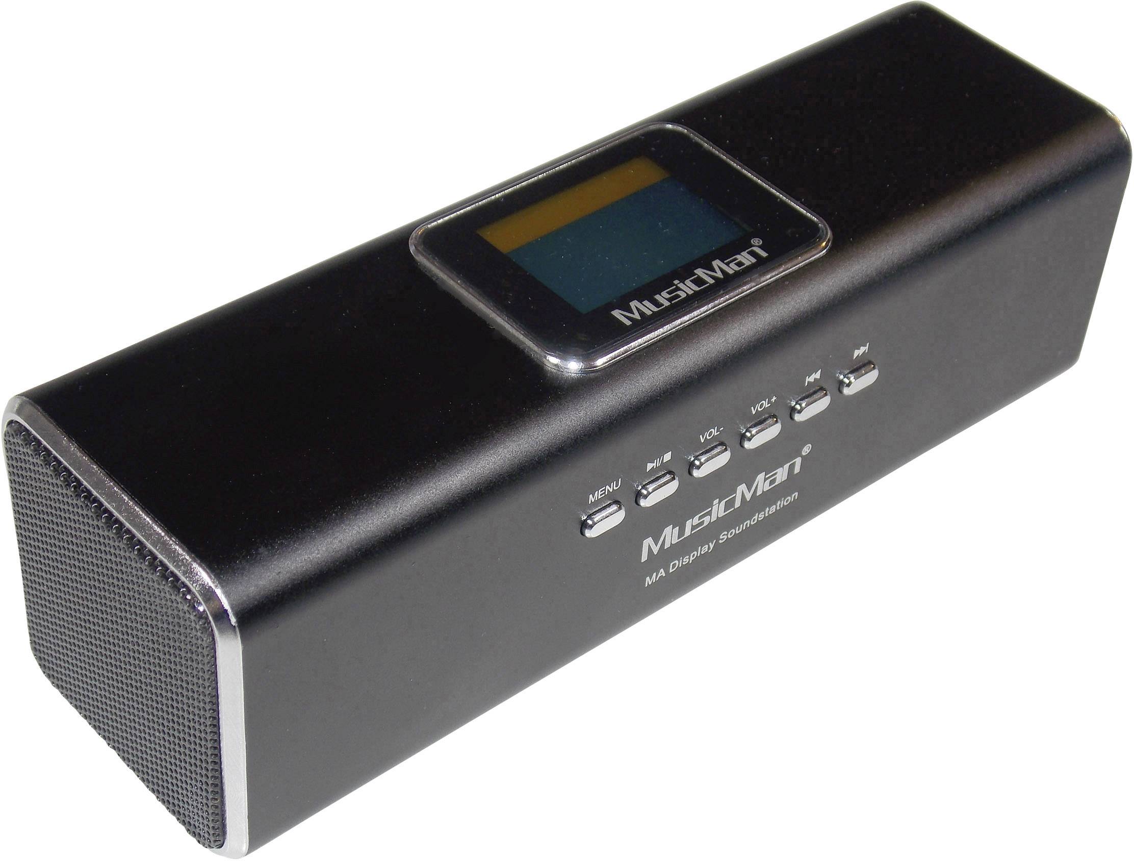 Głośnik przenośny z LCD Technaxx MusicMan MA, microSD, USB, AUX-IN, tuner FM, czarny - obrazek 1