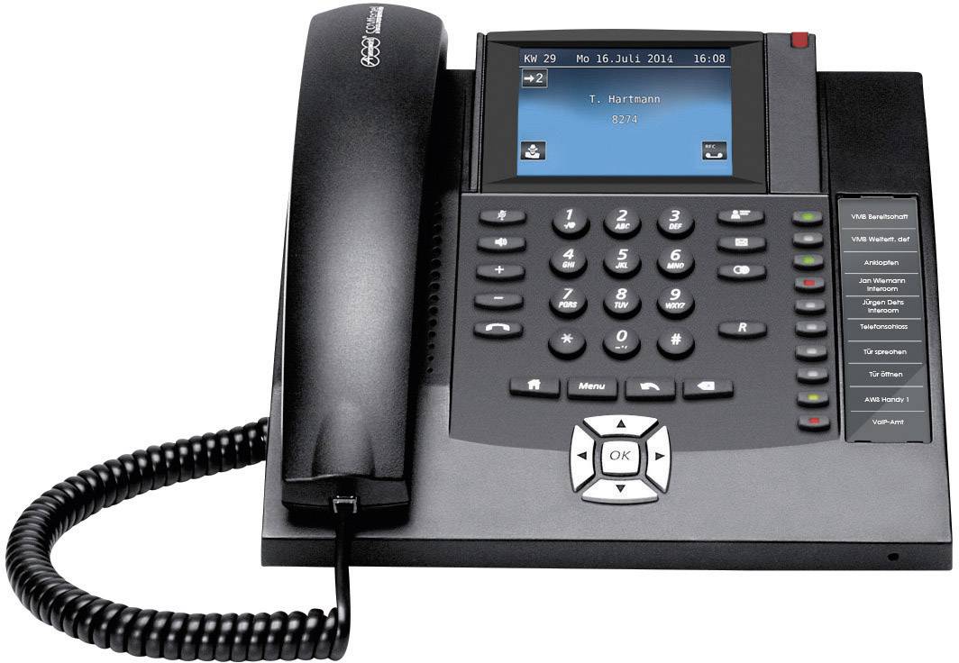 Auerswald COMfortel 1400 Telefon systemowy, ISDN Zestaw głośnomówiący kolorowy, dotykowy czarny - obrazek 1