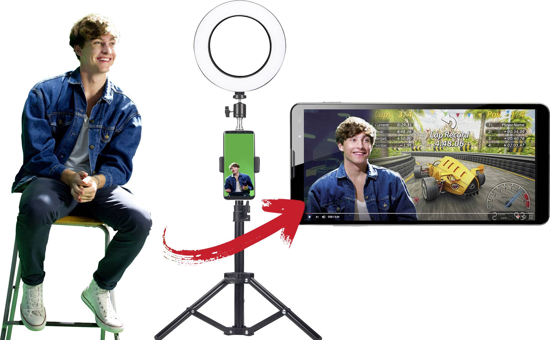 Easypix MyStudio greenscreen Zestaw do naświetlania - obrazek 1