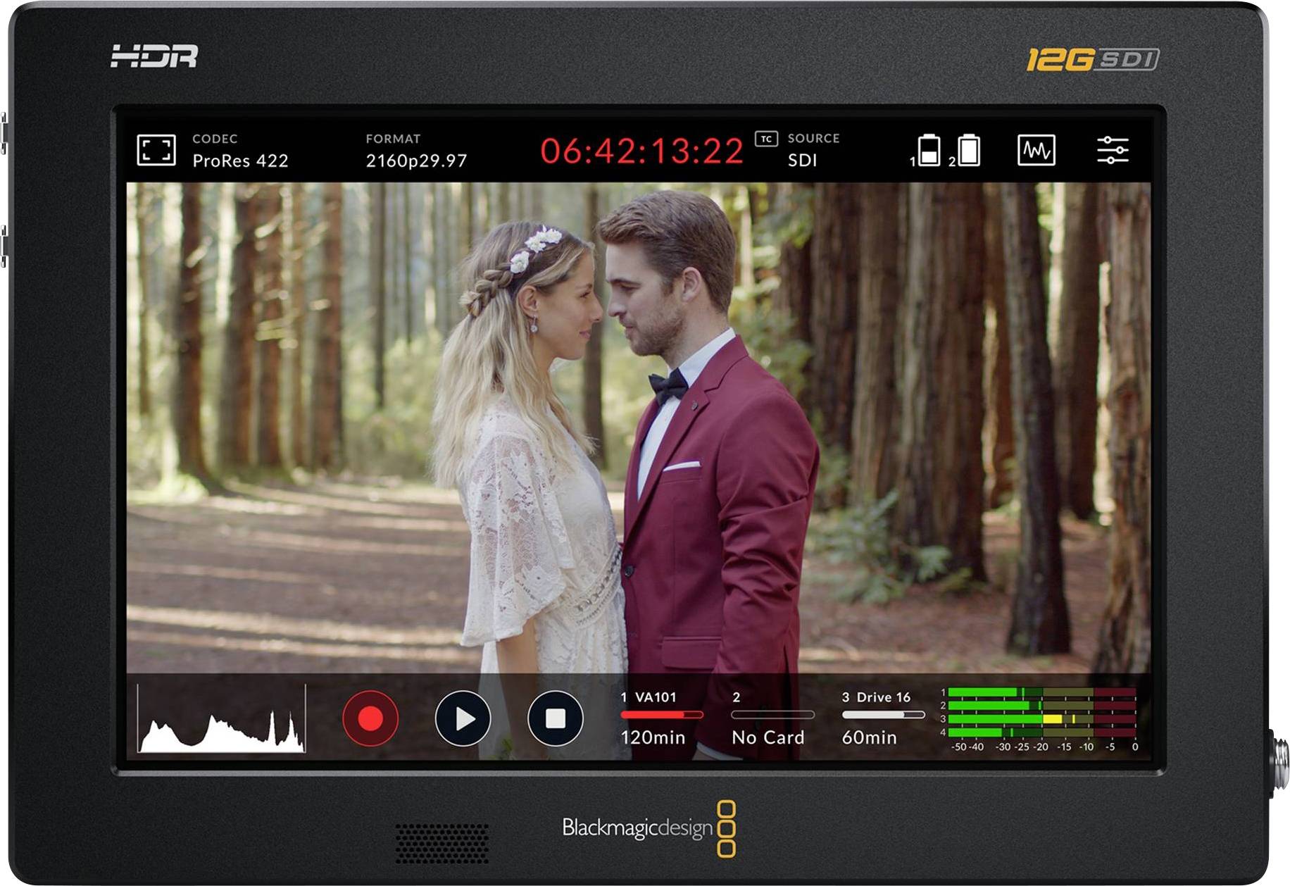 Blackmagic Design BM-HYPERD/AVIDA12/7HDR Monitor 17.8 cm 7 cal HDMI, SDI, XLR - obrazek 1