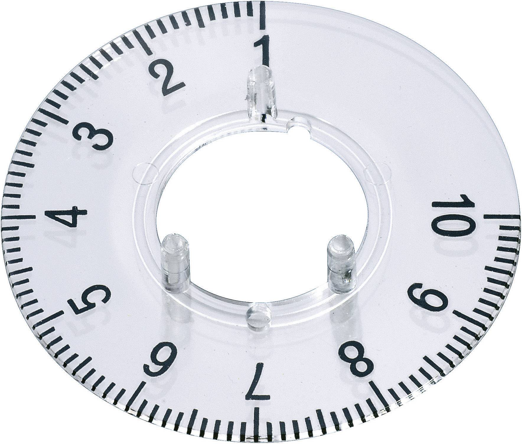Tarcza numeryczna OKW do pokrętła okrągłego 13,5 mm, przeźroczysta 1-10 (270) - obrazek 1