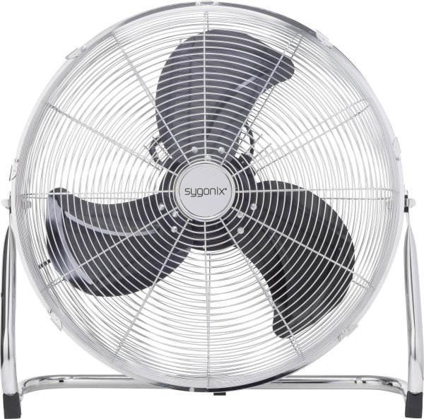 Wentylator podłogowy Sygonix FE-50A, 140 W, (Ø x W) 590 mm x 590 mm, 6000 m³/h, srebrny Wentylator podłogowy Sygonix FE-50A, 140 W, (Ø x W) 590 mm x 590 mm, 6000 m³/h, srebrny