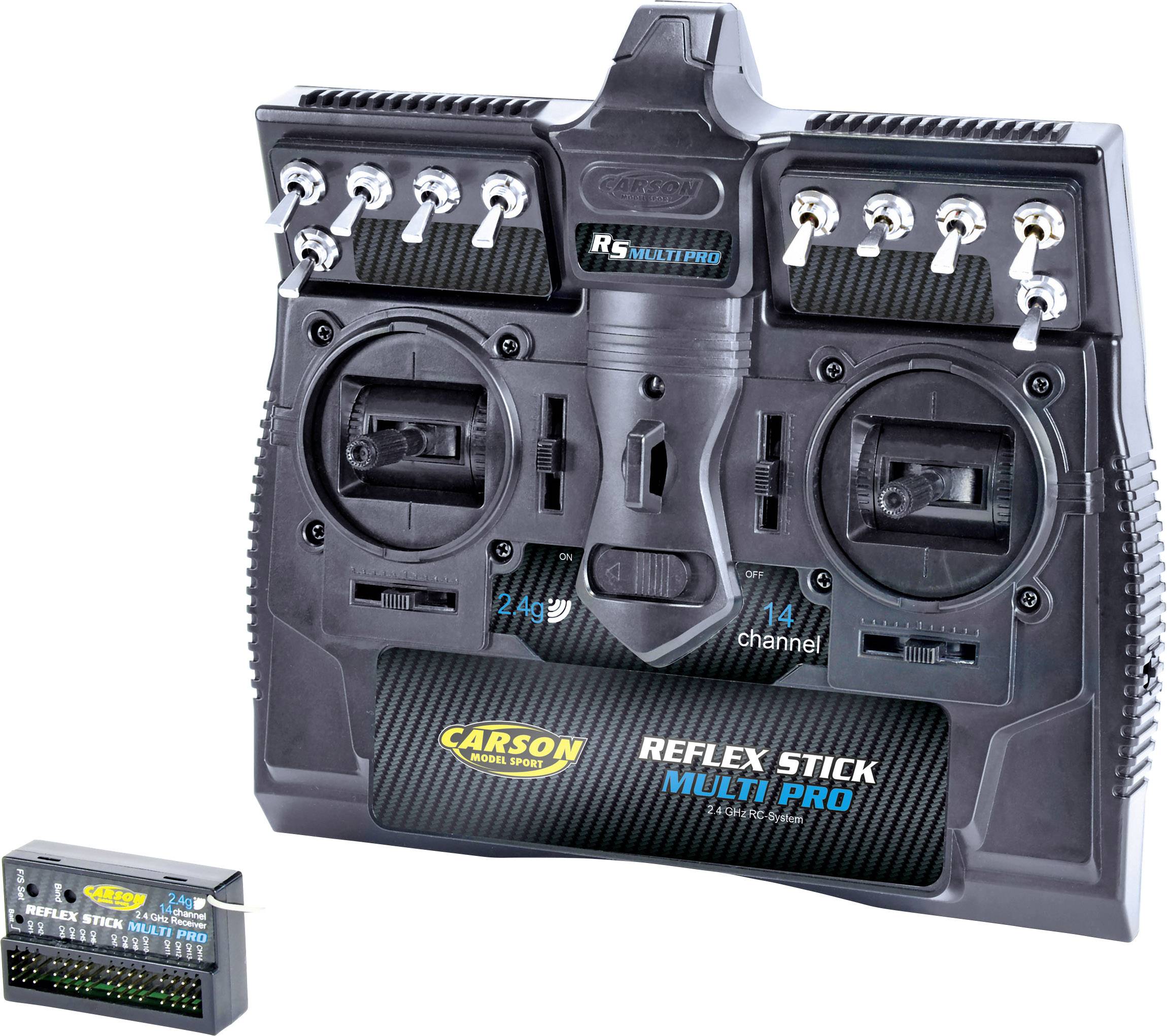 Carson Modellsport Reflex Stick MULTI PRO 14 Kontroler do zdalnego sterowania 2,4 GHz Ilość kanałów: 14 zawiera odbiorni - obrazek 1