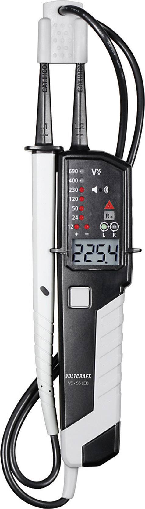 Dwubiegunowy tester napięcia VOLTCRAFT VC-55 LCD CAT III 1000 V, CAT IV 600 V - obrazek 1