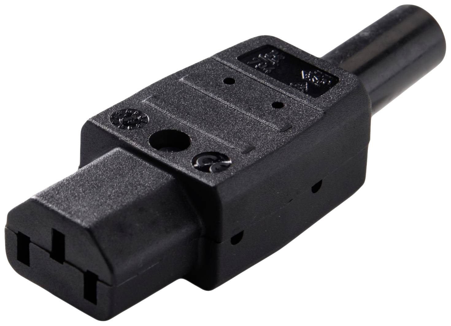 Wtyk zasilający IEC Kaiser, C13, 10 A, 250 V, 3-pin, szary - obrazek 1